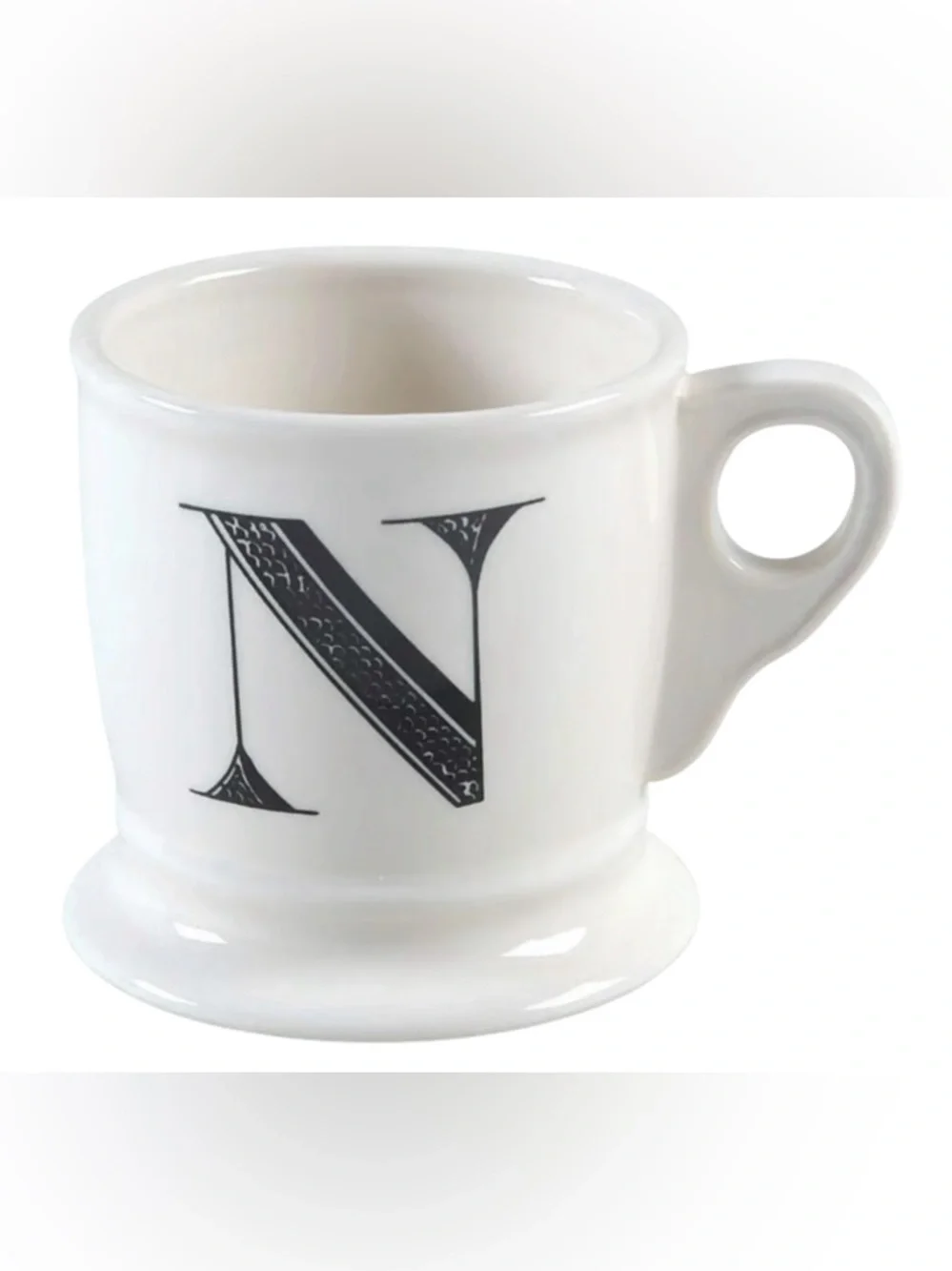 Anthropologie Monogram Coffee Tea Initial Mug Letter N Shaving Style Cup